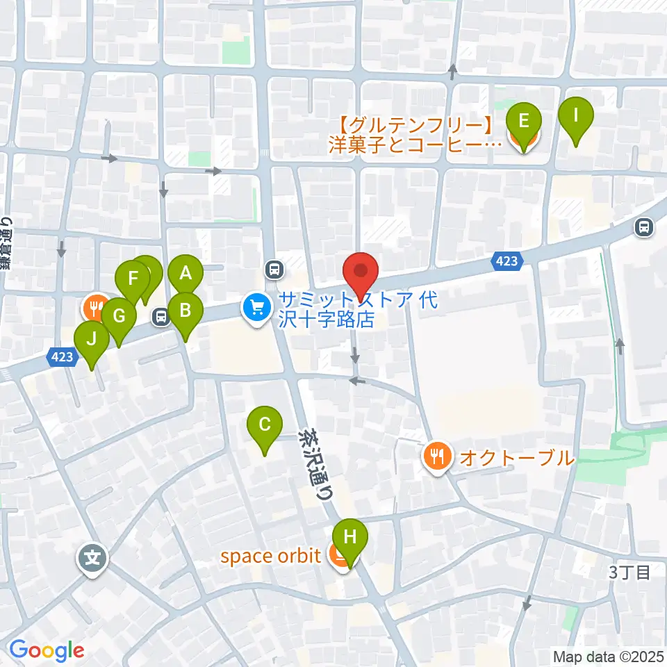 スタジオファミリア三軒茶屋店周辺のファミレス・ファーストフード一覧地図