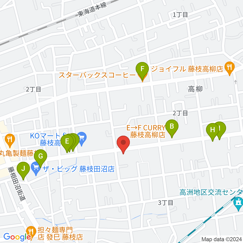 音楽天国 藤枝店周辺のファミレス・ファーストフード一覧地図