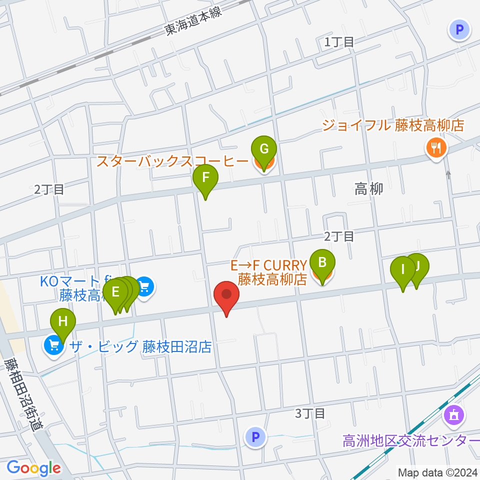 音楽天国 藤枝店周辺のファミレス・ファーストフード一覧地図