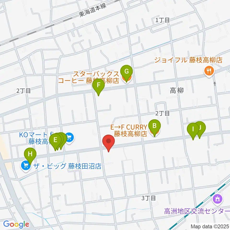 音楽天国 藤枝店周辺のファミレス・ファーストフード一覧地図