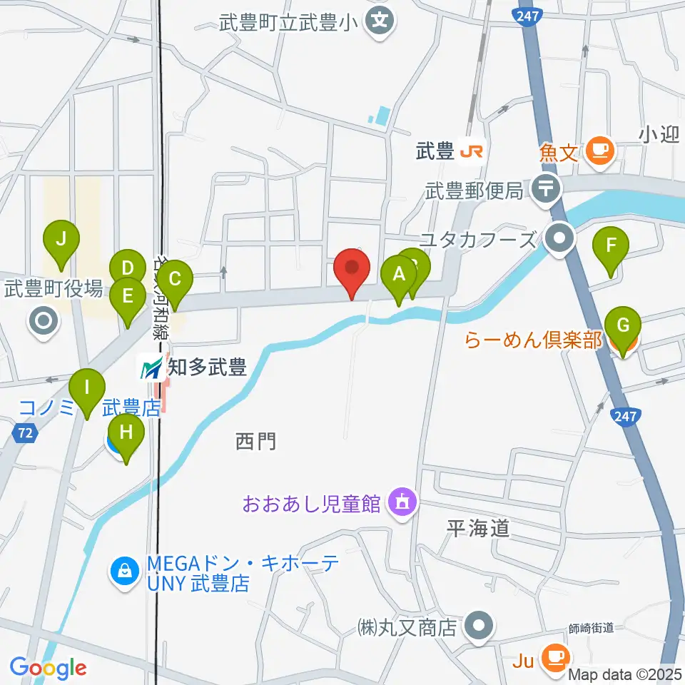 モリシタ楽器周辺のファミレス・ファーストフード一覧地図