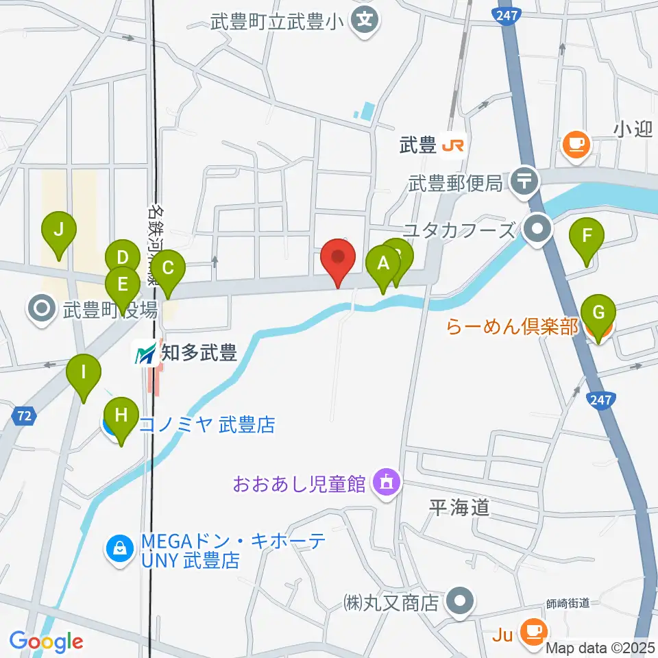 モリシタ楽器周辺のファミレス・ファーストフード一覧地図