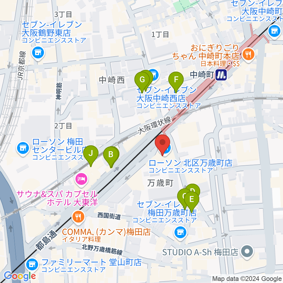 スタジオ246 OSAKA周辺のファミレス・ファーストフード一覧地図