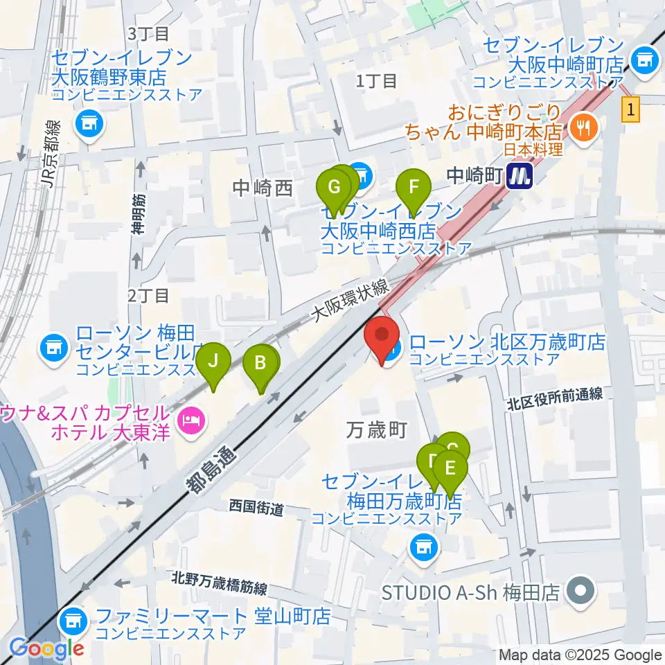 スタジオ246 OSAKA周辺のファミレス・ファーストフード一覧地図