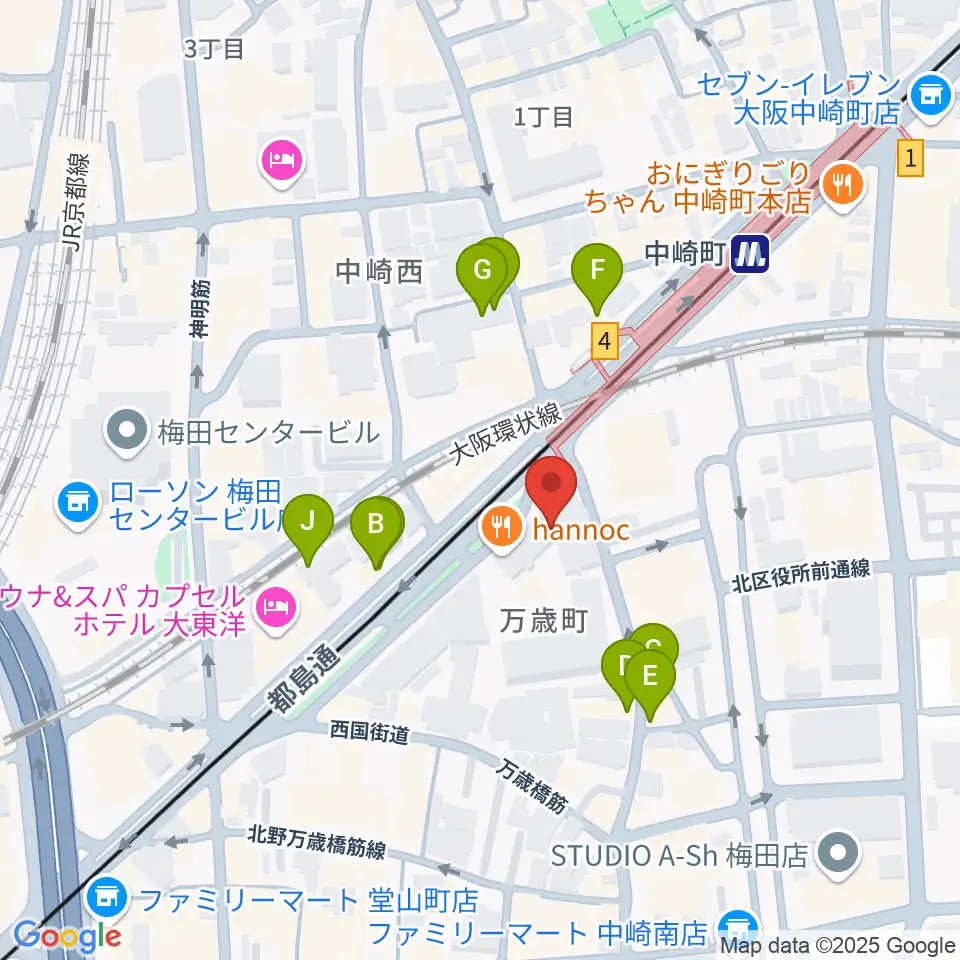 スタジオ246 OSAKA周辺のファミレス・ファーストフード一覧地図