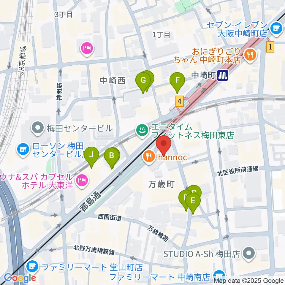 スタジオ246 OSAKA周辺のファミレス・ファーストフード一覧地図