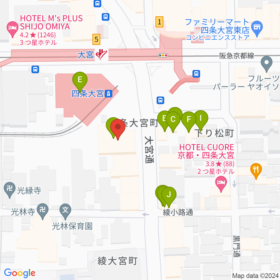 Studio246 KYOTO周辺のファミレス・ファーストフード一覧地図