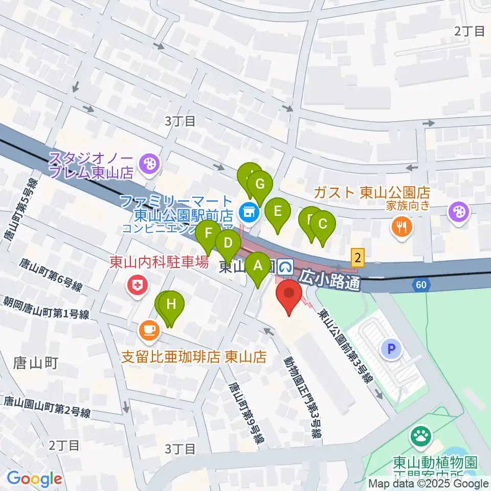 スタジオ246 NAGOYA周辺のファミレス・ファーストフード一覧地図