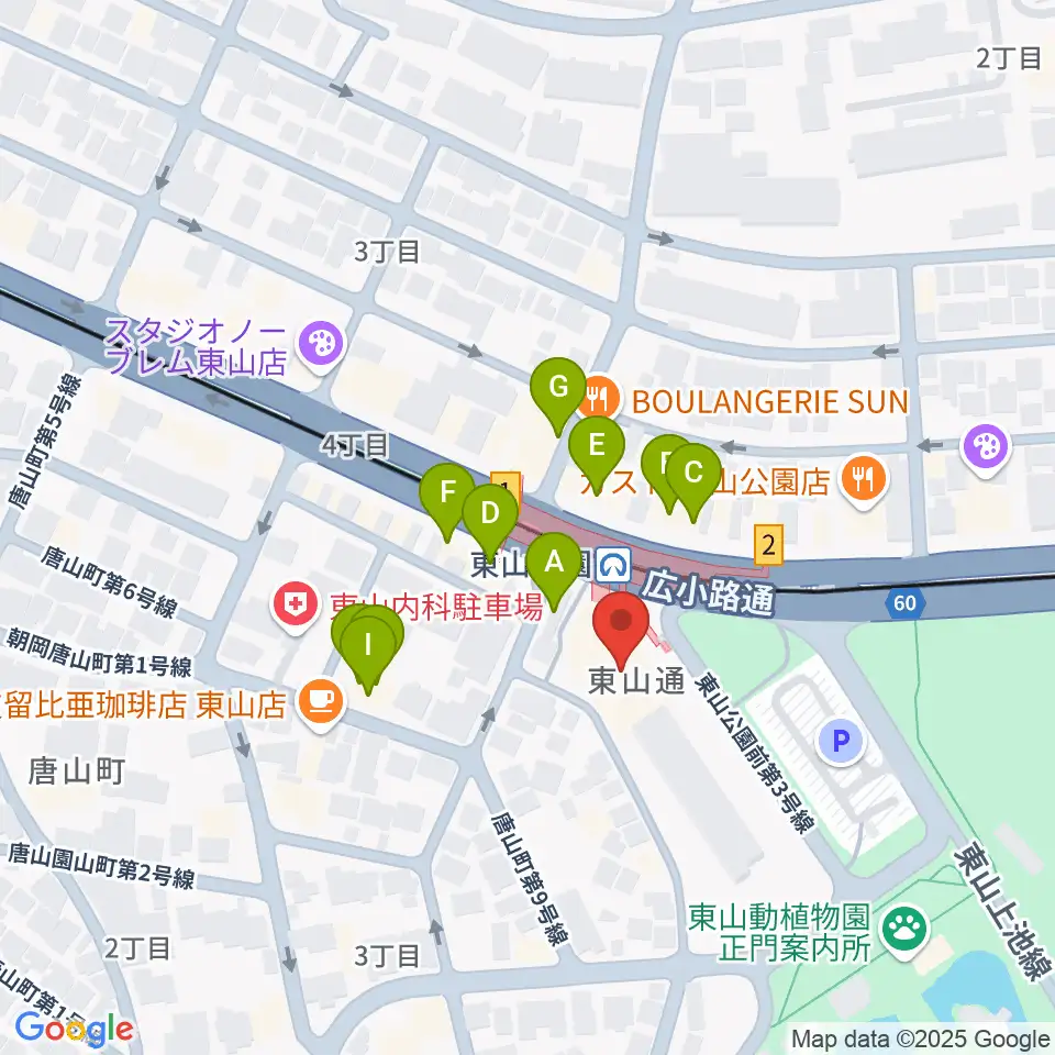 スタジオ246 NAGOYA周辺のファミレス・ファーストフード一覧地図