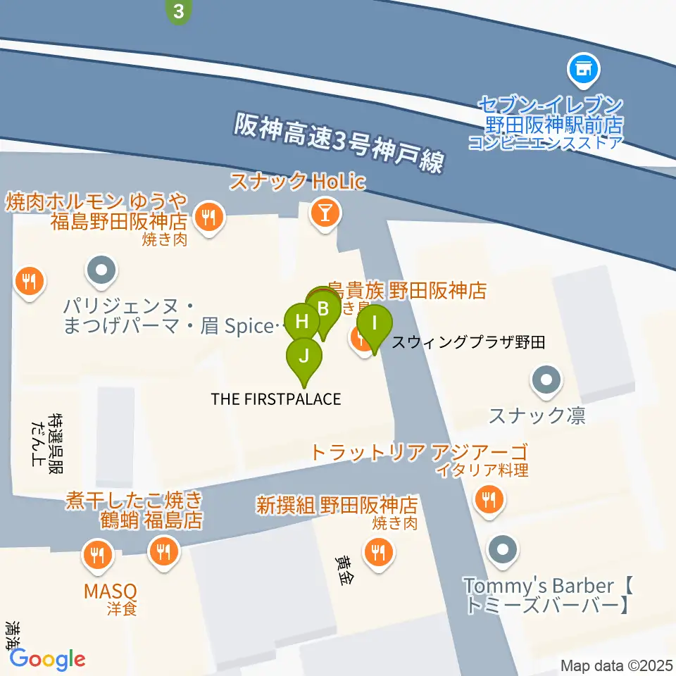 STUDIO JBL周辺のファミレス・ファーストフード一覧地図