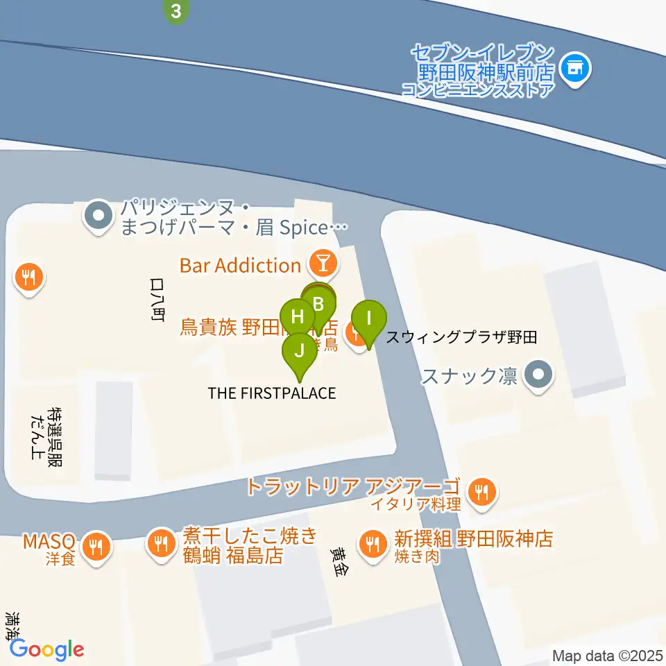 STUDIO JBL周辺のファミレス・ファーストフード一覧地図