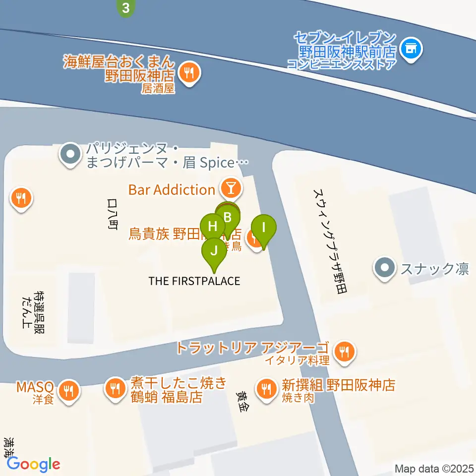 STUDIO JBL周辺のファミレス・ファーストフード一覧地図