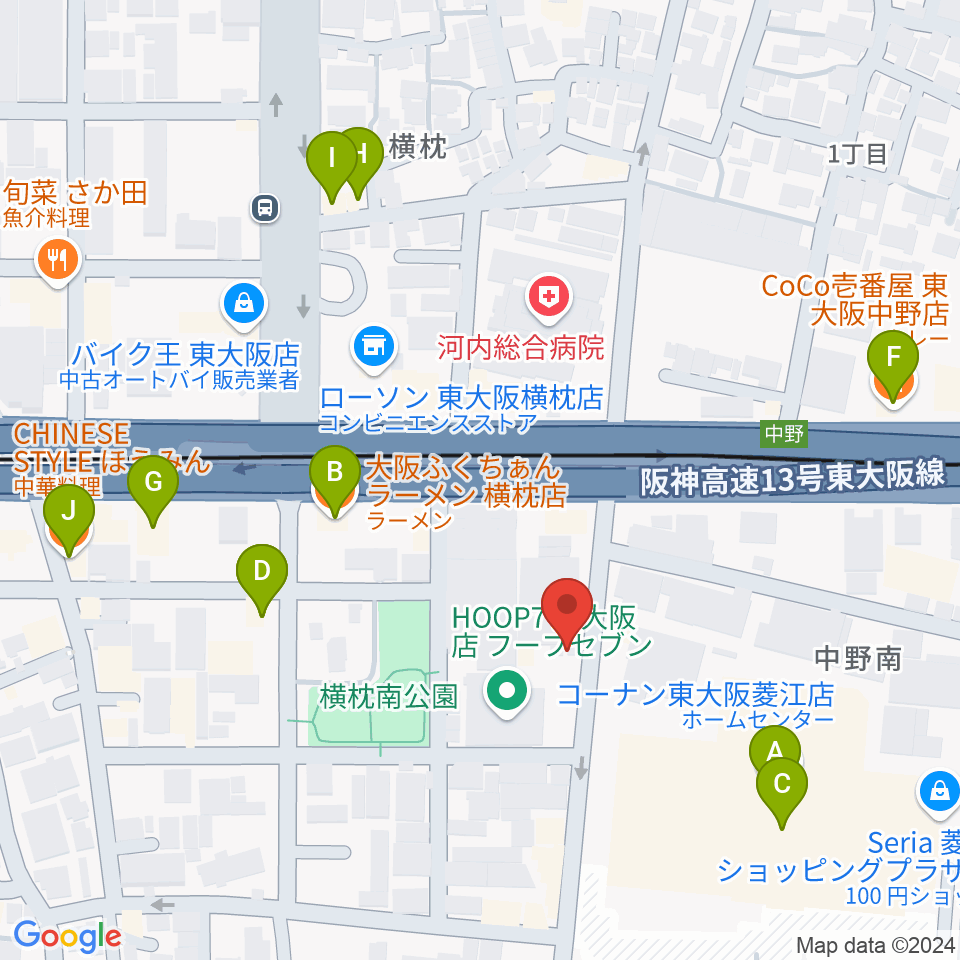 スタジオジャンクサウンド周辺のファミレス・ファーストフード一覧地図