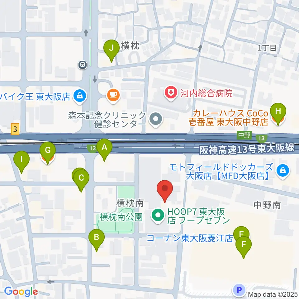 スタジオジャンクサウンド周辺のファミレス・ファーストフード一覧地図