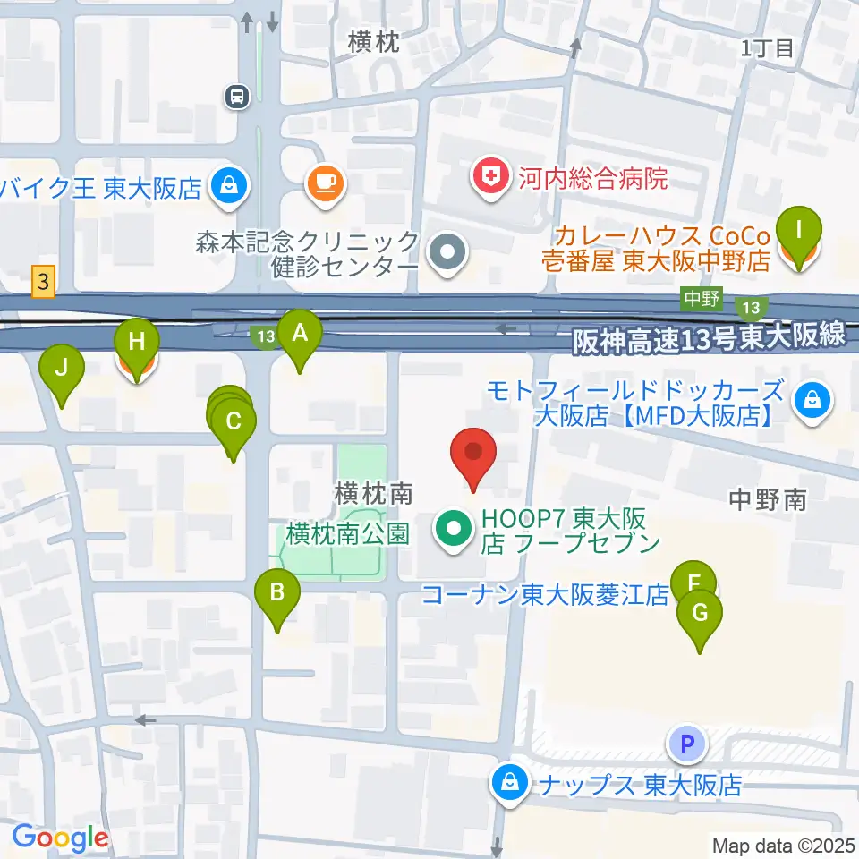 スタジオジャンクサウンド周辺のファミレス・ファーストフード一覧地図