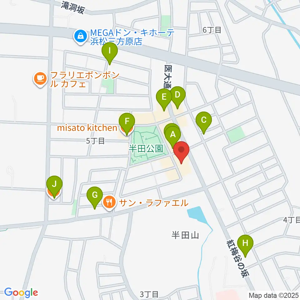 Jazz in B♭ 田村音楽教室周辺のファミレス・ファーストフード一覧地図