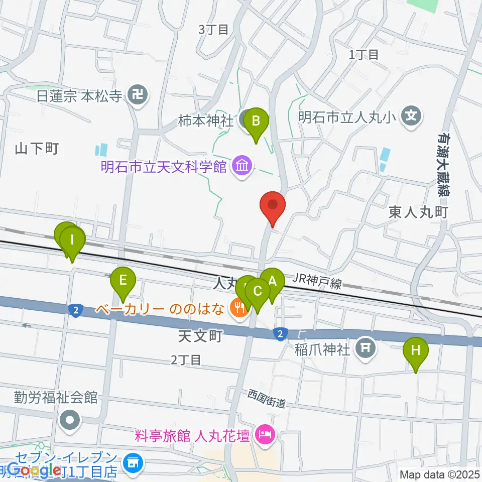楽器の修理屋プロタック周辺のファミレス・ファーストフード一覧地図