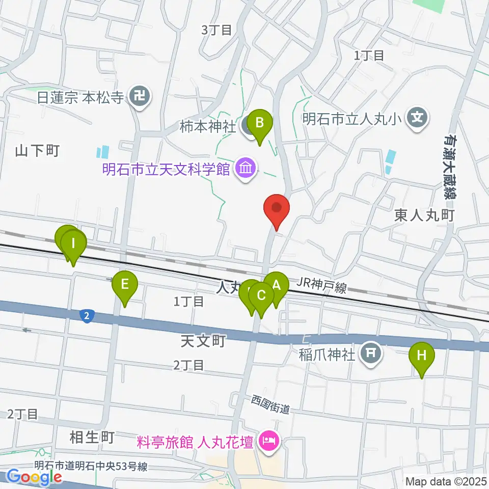 楽器の修理屋プロタック周辺のファミレス・ファーストフード一覧地図