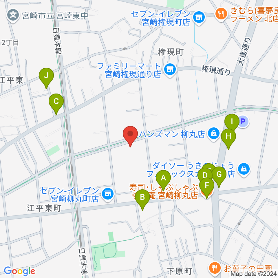 ベリーエイプ・インク周辺のファミレス・ファーストフード一覧地図