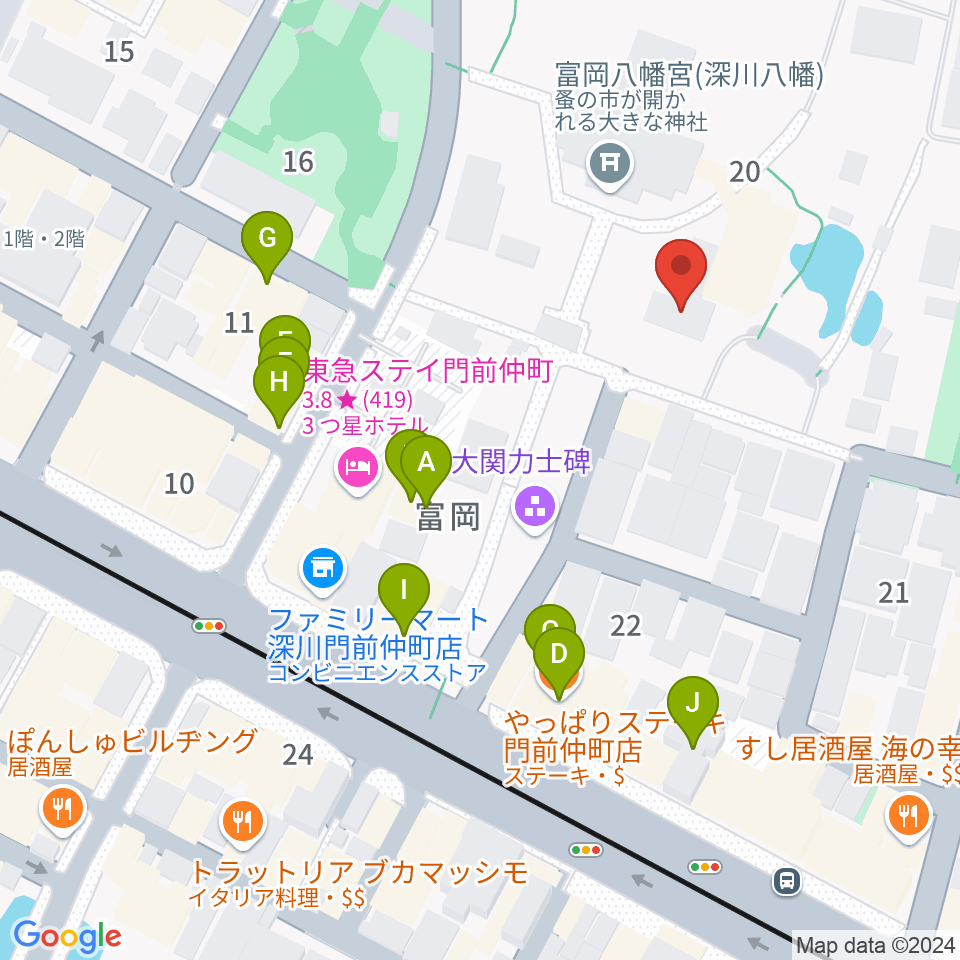 多度雅楽会 東京奏楽所周辺のファミレス・ファーストフード一覧地図