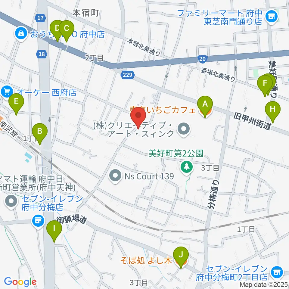 KEI音楽学院周辺のファミレス・ファーストフード一覧地図