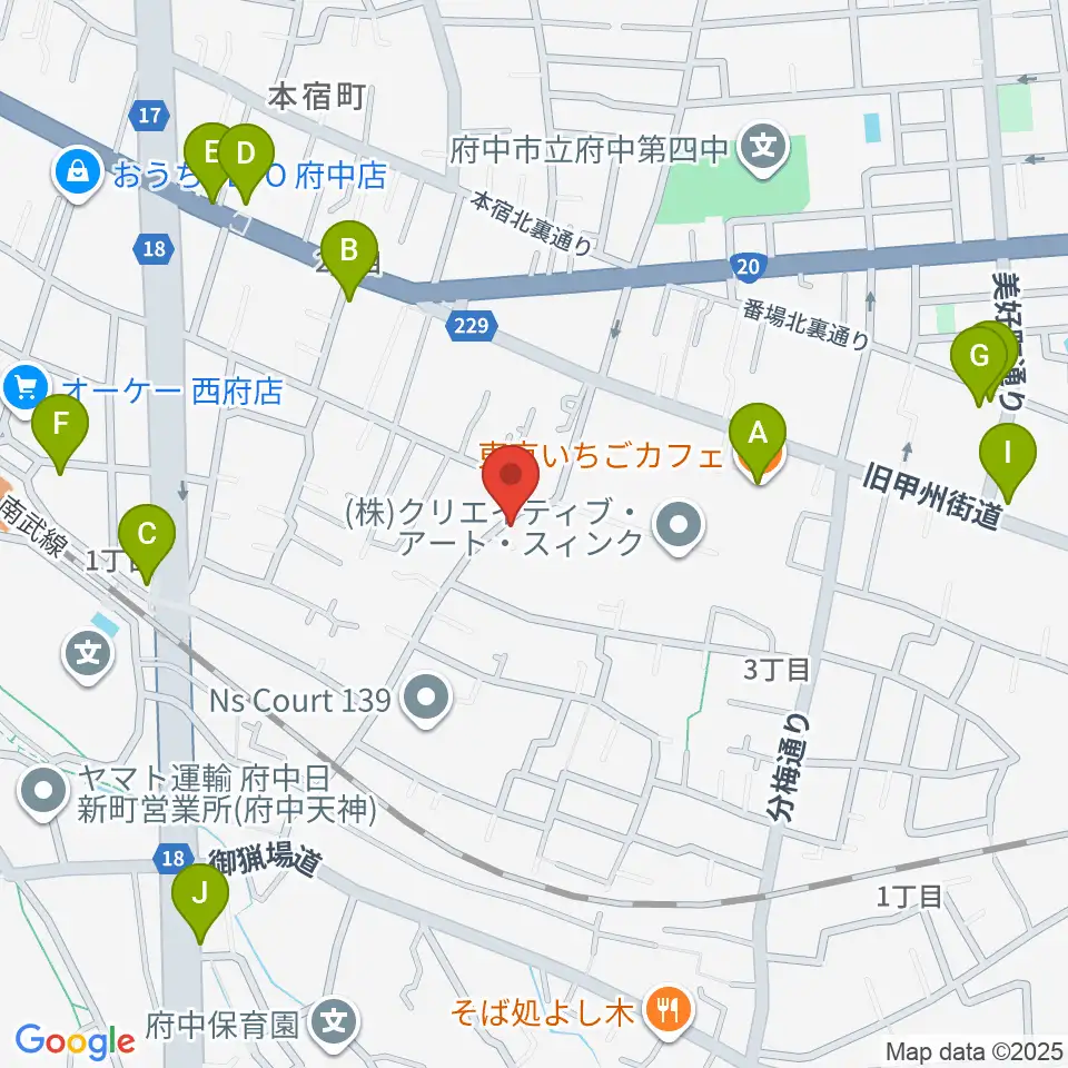 KEI音楽学院周辺のファミレス・ファーストフード一覧地図