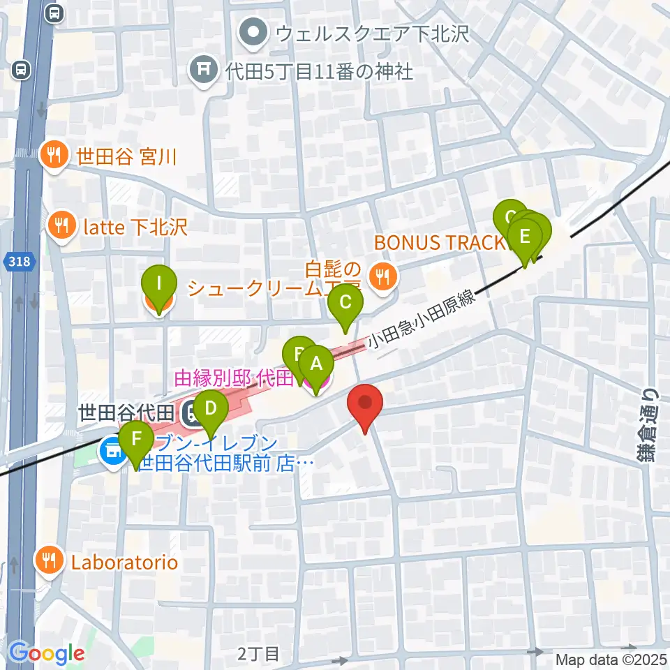 グラスホッパー・ギターズ周辺のファミレス・ファーストフード一覧地図