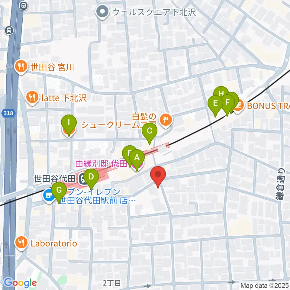 グラスホッパー・ギターズ周辺のファミレス・ファーストフード一覧地図