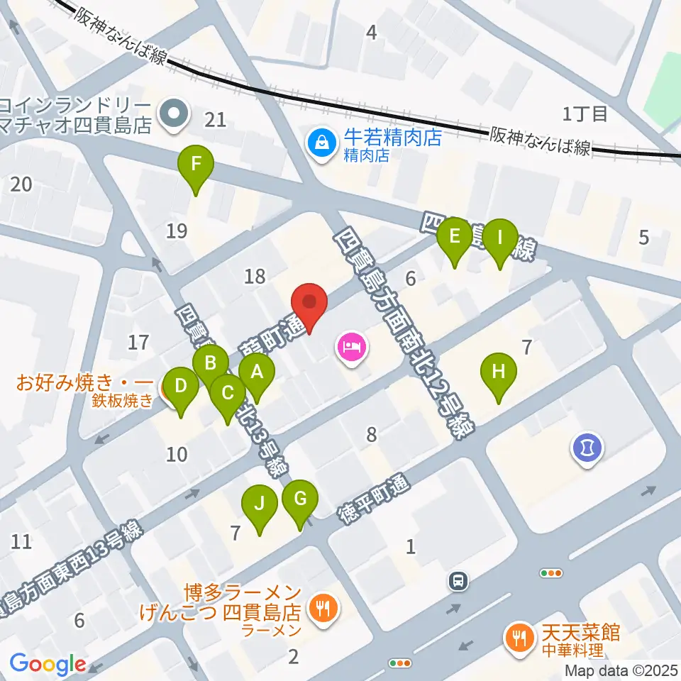 ハイエンドミュージック周辺のファミレス・ファーストフード一覧地図