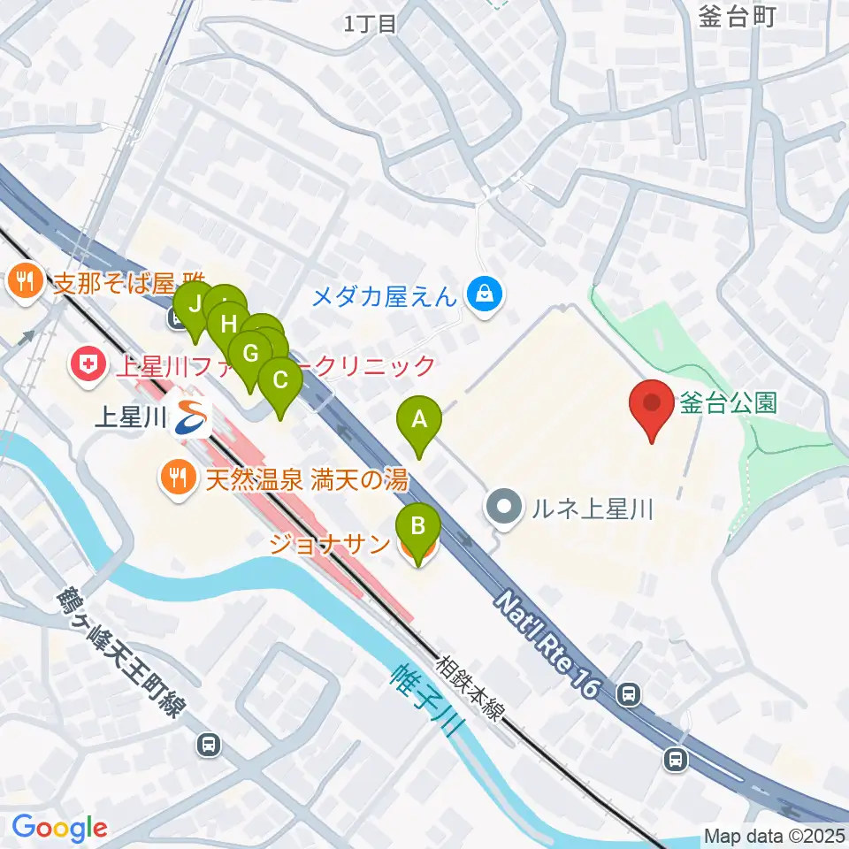 横浜ミュージックアカデミー周辺のファミレス・ファーストフード一覧地図