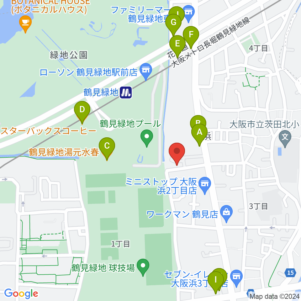 ナッジスタジオ周辺のファミレス・ファーストフード一覧地図