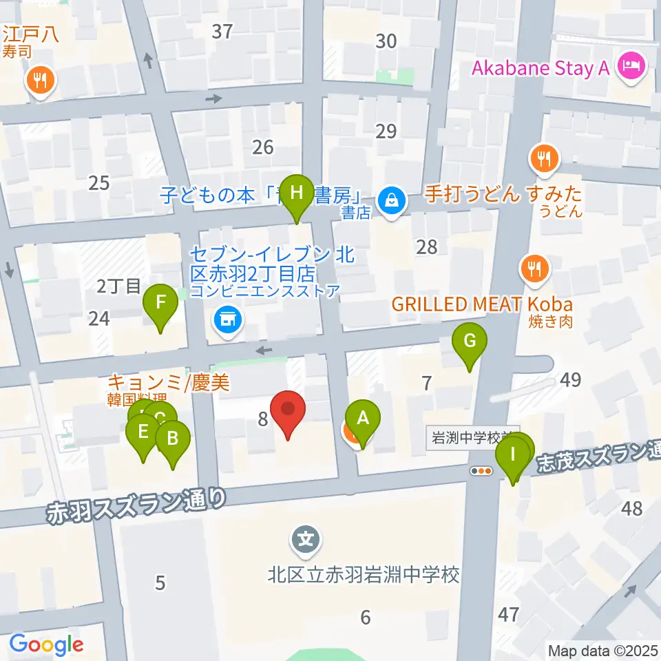 スタジオウイング周辺のファミレス・ファーストフード一覧地図