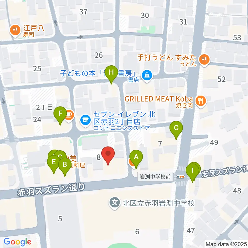 スタジオウイング周辺のファミレス・ファーストフード一覧地図