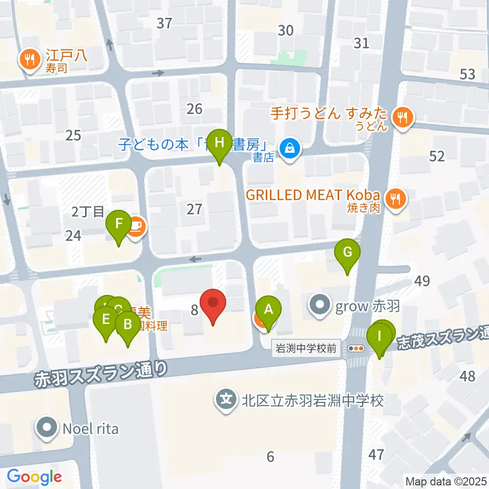 スタジオウイング周辺のファミレス・ファーストフード一覧地図