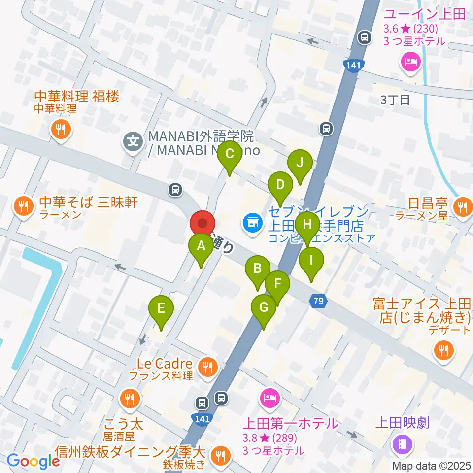 MY楽器周辺のファミレス・ファーストフード一覧地図