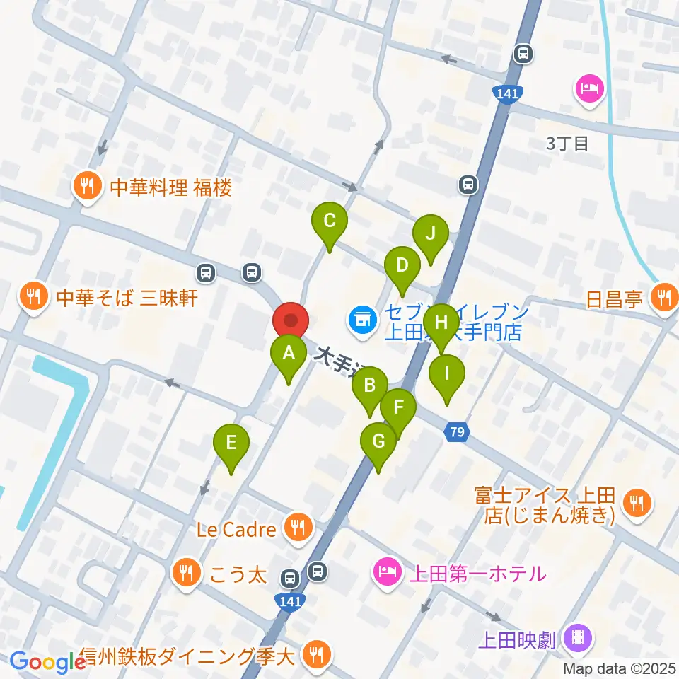 MY楽器周辺のファミレス・ファーストフード一覧地図