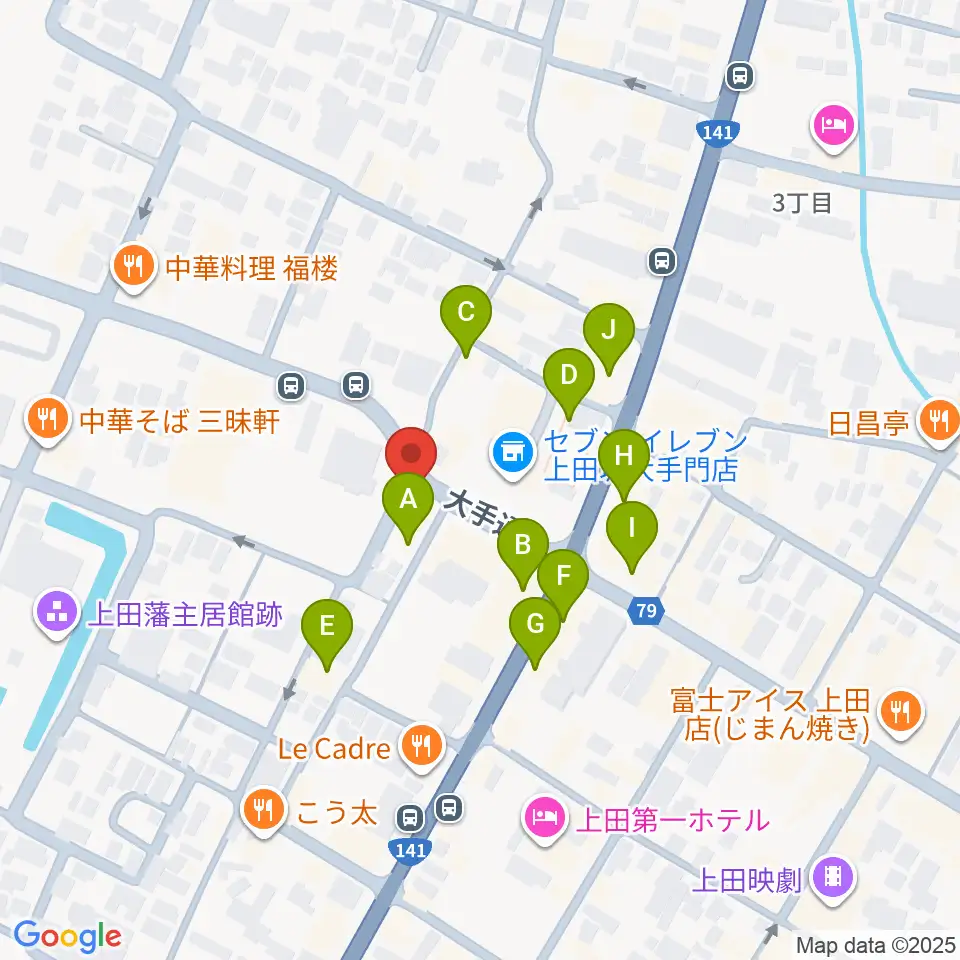 MY楽器周辺のファミレス・ファーストフード一覧地図