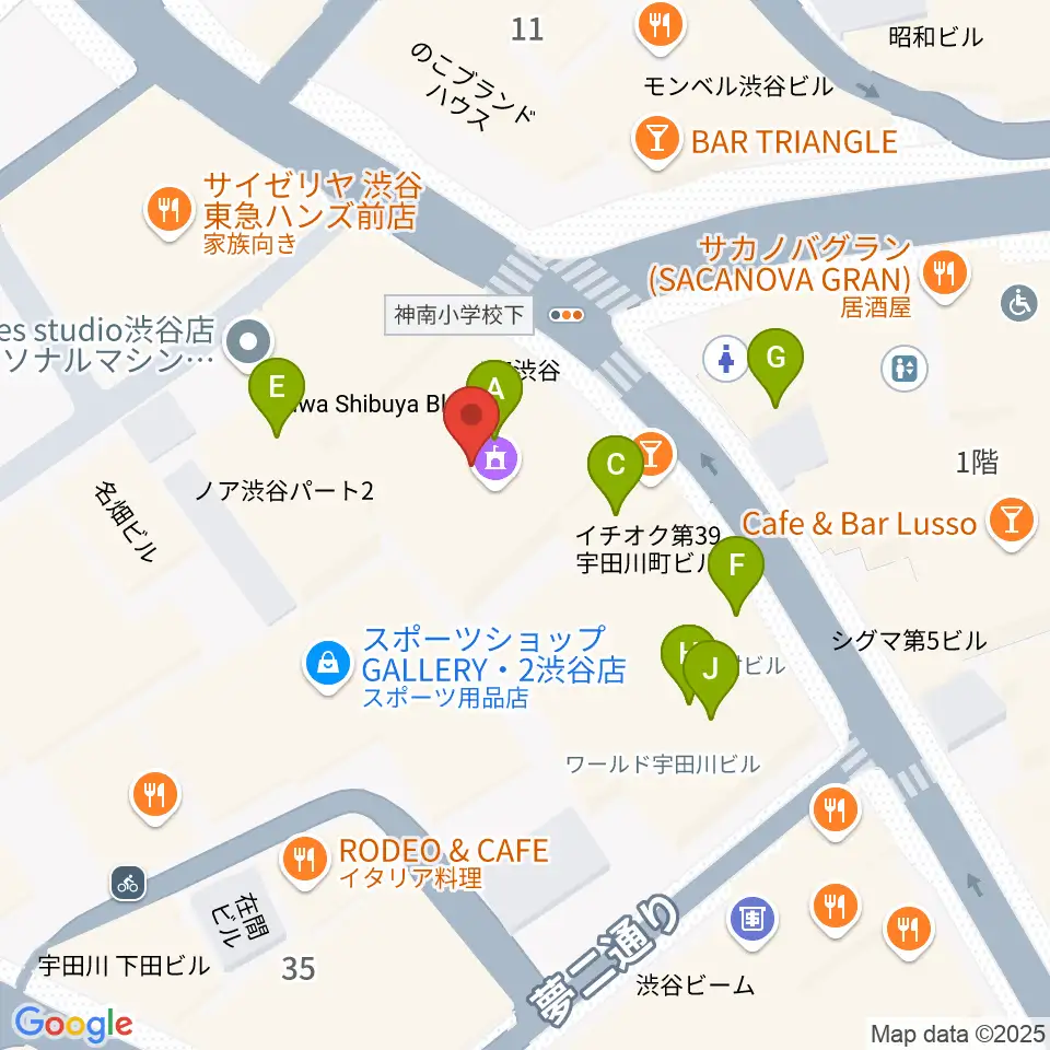 サウンドスクランブル周辺のファミレス・ファーストフード一覧地図