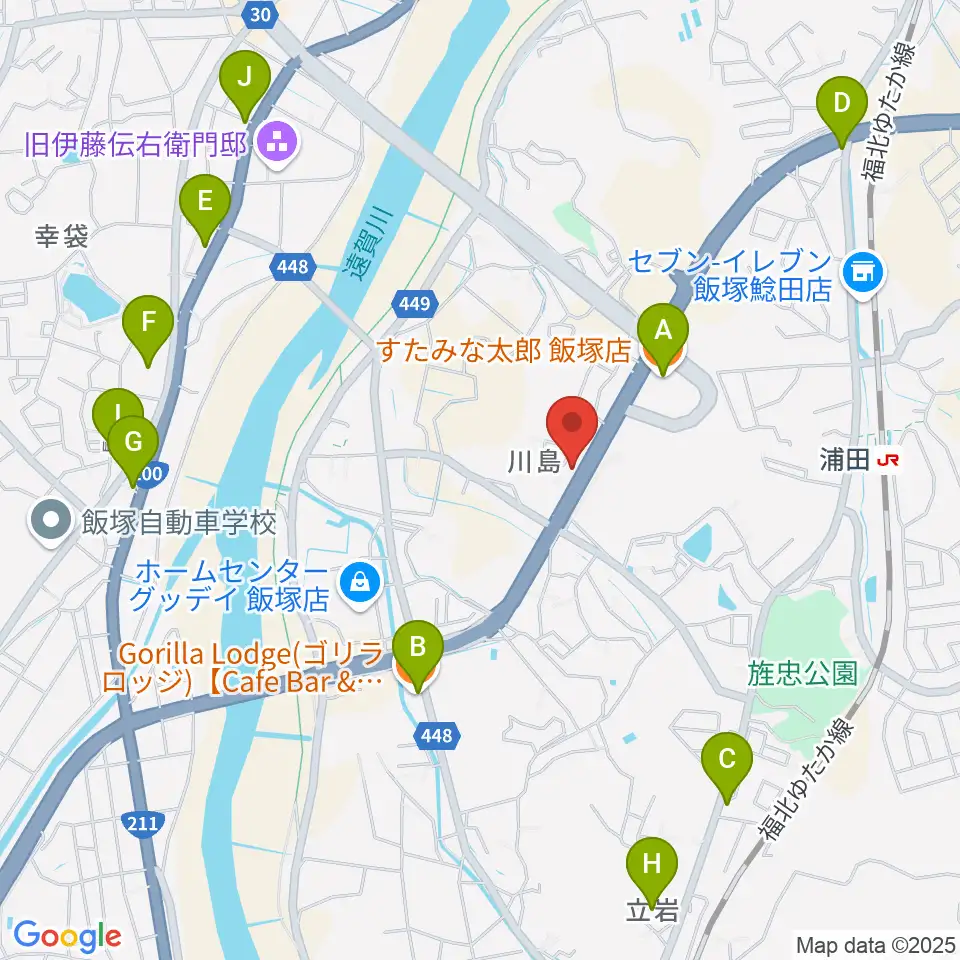 クラブゴーストタウン周辺のファミレス・ファーストフード一覧地図