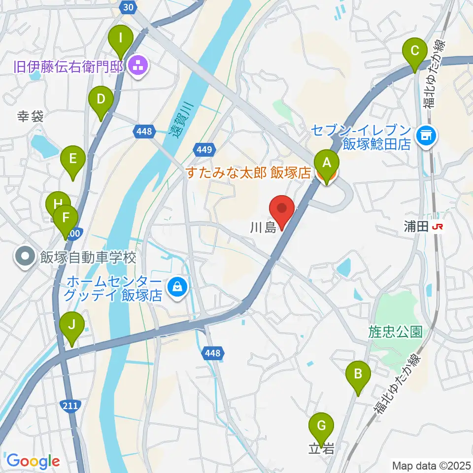クラブゴーストタウン周辺のファミレス・ファーストフード一覧地図