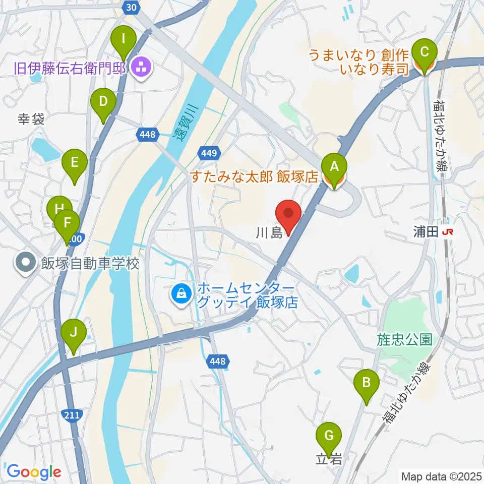 クラブゴーストタウン周辺のファミレス・ファーストフード一覧地図