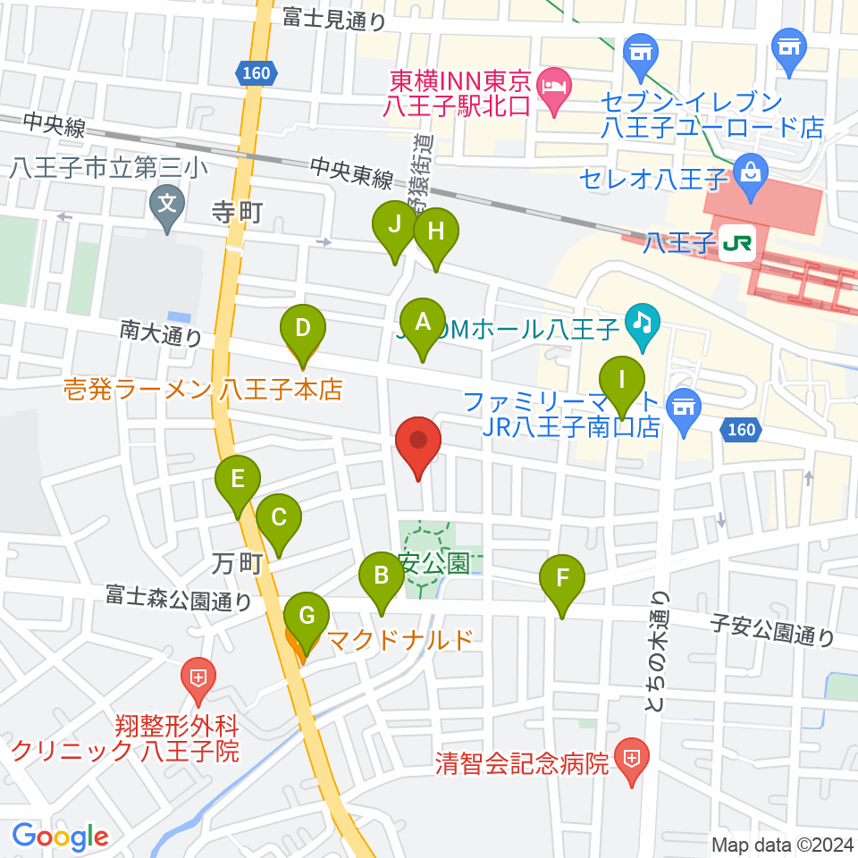 Ai Music Academy周辺のファミレス・ファーストフード一覧地図