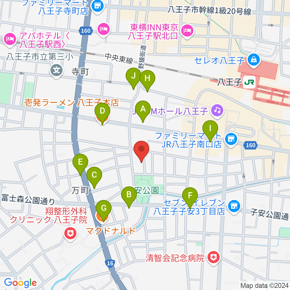 Ai Music Academy周辺のファミレス・ファーストフード一覧地図