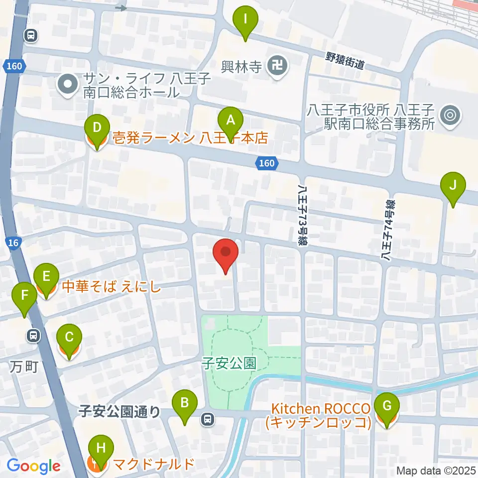 Ai Music Academy周辺のファミレス・ファーストフード一覧地図