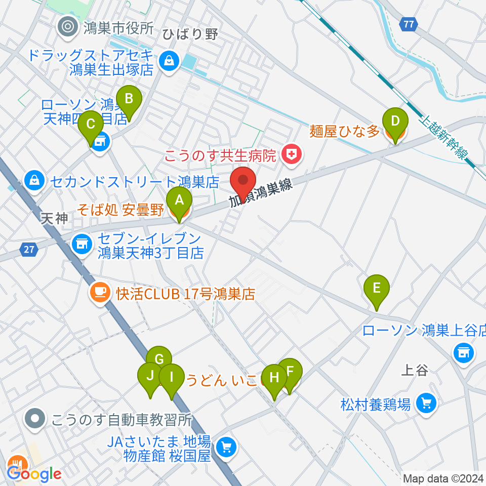 サウンドステア周辺のファミレス・ファーストフード一覧地図