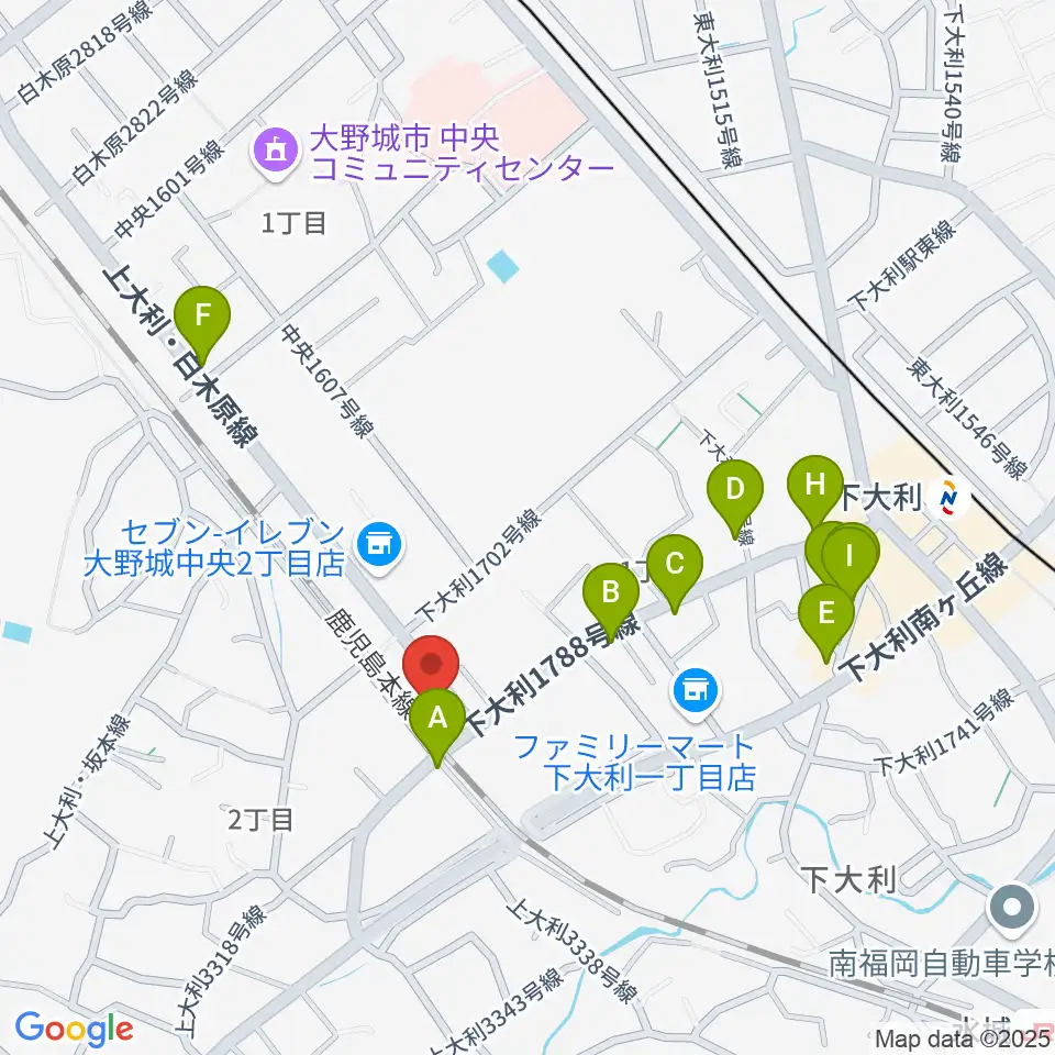 フォーレ音楽院周辺のファミレス・ファーストフード一覧地図