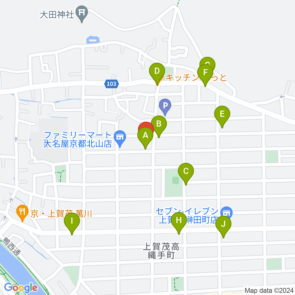 ビーセブン周辺のファミレス・ファーストフード一覧地図