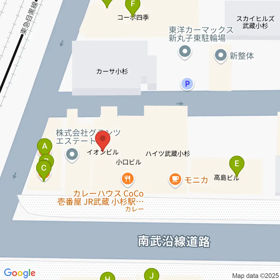 スタジオアイシャ周辺のファミレス・ファーストフード一覧地図