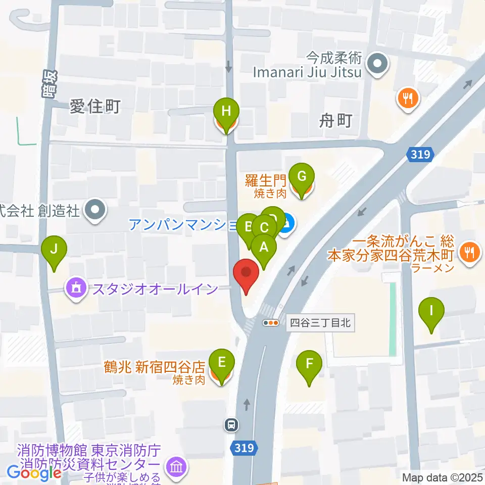 四谷ウナ・カンツォーネ周辺のファミレス・ファーストフード一覧地図