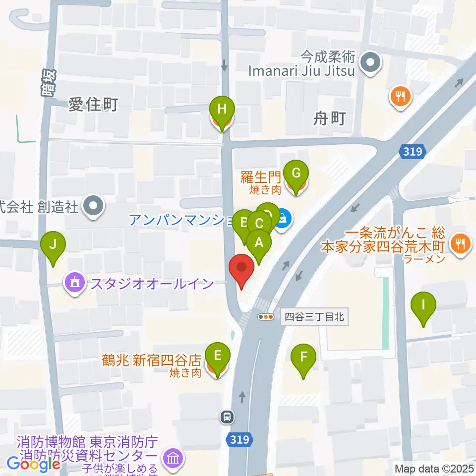 四谷ウナ・カンツォーネ周辺のファミレス・ファーストフード一覧地図